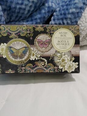 Punch Studio Black and Gold Butterfly Music Box and Cards